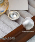 Matte Brushed Silver Half Ball Stud Earrings For Women Minimalist Dome Design With Hypoallergenic Silver Plated Metal Go To Everyday Wear Gift Ready Jewelry, 2cm