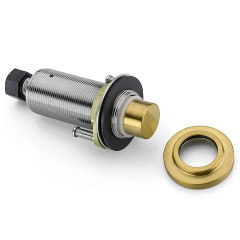 Matte Black Air Switch Kit With Long Button For Garbage Disposal Single Outlet Full Brass Construction Easy Install On Sink Top