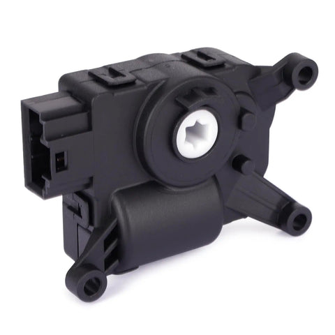 Top Notch HVAC Air Blend Door Actuator Fits Volkswagen And Audi Like Jetta Golf Atlas Tiguan, black with connectors for climate control.