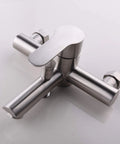 Stainless Steel Wall Mounted Tub Faucet With Brushed Nickel Finish Single Lever Shower Tap Ceramic Cartridge Built In Aerator