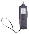 Pro Grade Digital Vibration Analyzer With Color LCD Display And Screw Interface Probe Measures Displacement Velocity Acceleration And Frequency With Backlit Screen For Easy Multi Direction Readouts And Precise Field Diagnostics, rear view with wrist strap