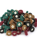 80 Pcs Premium Abrasive Wheel Brush Polishing Buffing Kit with various color brushes for grinding wood, metal, and more.