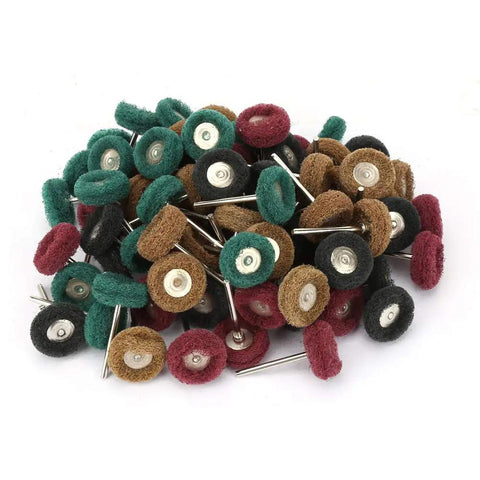 80 Pcs Premium Abrasive Wheel Brush Polishing Buffing Kit with various color brushes for grinding wood, metal, and more.