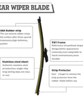 Rear Wiper Arm Kit With Blade Cap Nut And Wrench For VW Atlas 2017-2025 Replacement Back Window Wiper Assembly diagram