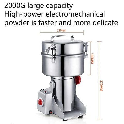 Fully Automatic 2000G Electric Grain Mill Grinder Swing Type Pulverizer with measurements