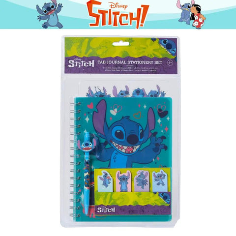Stitch Tab Journal Spiral Notebook Set With Ballpoint Pen And Sticky Tabs And Totally Colorful Section Dividers 80 Sticky Note Tabs 8x7 Inch Blue Cover Lined Pages With Stitch Artwork Perfect Gift For Fans And Students