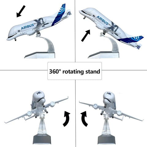1/300 Scale Transport Aircraft Model A330 Metal Diecast With Stable Stand And Free Airport Mat shown with 360-degree rotating stand