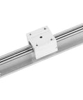 Heavy Duty Metal Linear Guideway Rail Kit With Two Precision Sliding Blocks And Rust Resistant Aluminum Stand close-up of rail and slider.