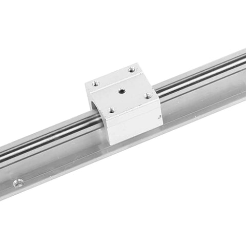 Heavy Duty Metal Linear Guideway Rail Kit With Two Precision Sliding Blocks And Rust Resistant Aluminum Stand close-up of rail and slider.
