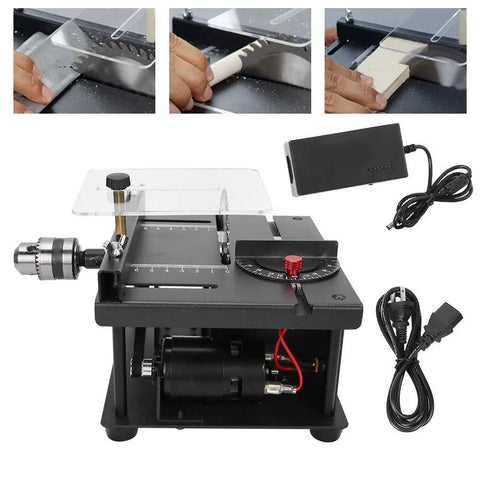 Sliding Compound Miter Saw For Home Shop Multifunction Mini Table Saw With 3000RPM 35mm Cutting Depth 0 To 90 Degree Bevel Extensible Table Crosscutting Versatility Boss Level Material Cutting Tool.