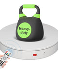 Ultra Smooth 7.9 Inch Motorized Electric Turntable Rotating Display Stand For Product Photography with remote and kettlebell.