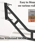 Heavy Duty U Shaped Handrails For Outdoor Steps Built From Solid Wrought Iron With Black Powder Coat wall mount easy installation with screws