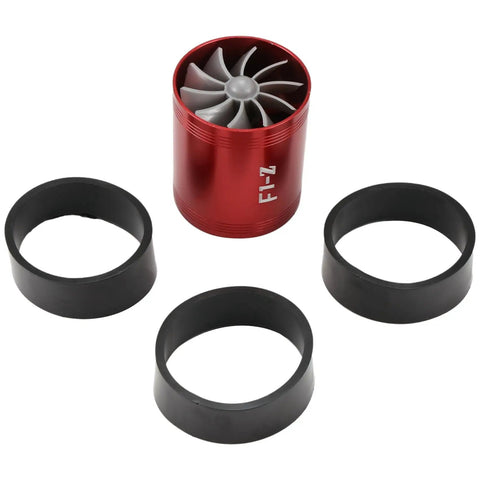 Double Turbine Air Intake Fan For Cars That Really Boost Airflow And Save Gas Metal Turbo Charger Style Intake High Flow Design