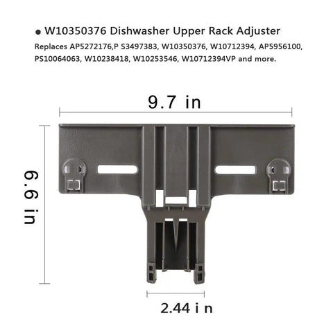 W10350376 dishwasher top rack parts kit six pack W10350376 W10195839 W10195840 replacement for Whirlpool Kenmore Elite 665, 9.7x6.9x2.44 inches.