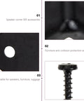 Built Tough Iron Speaker Cabinet Corner Guards 8 Pack Anti Collision Edge Protectors close-up showing corner guard and screw