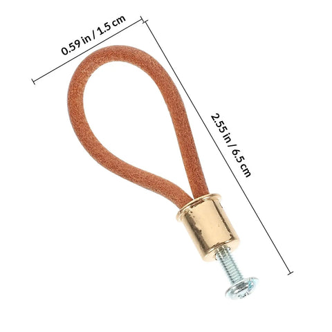 Old School Vintage Rope Cabinet Pull Handle Gold Tone for Small Drawers and Doors, leather and gold-tone classic hardware.