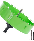 HLOFIZI green carbide-grit hole saw, 6-1/4 inch, with pilot bit and hex key