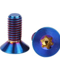 Top Notch Titanium Bolts 4 Piece Set M5 X 12mm Torx Head Countersunk Flat Burnt Blue Finish Grade 5 6Al 4V Alloy Corrosion Resistant Fasteners