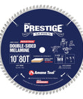 10 Inch Carbide Tipped Double Face Melamine Circular Saw Blade featuring eighty teeth H Atb hook design and a five eighths inch arbor.