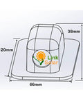 Diagram of ABS Solar Single Cable Entry Gland With Curved Connector for 6mm2 To 12mm2 cables, dimensions shown.