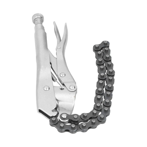 Locking Chain Clamp For Auto Repair Adjustable Chain Grip Wrench In High Carbon Steel Heavy Duty Pipe Vise Tool For Workshop Irregular Shape Holder With Steady Hold SK129A, open view