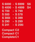 Red background with white text listing Miele vacuum models compatible with AirClean Dust Bags Type FJM HyClean Pack Of 4.