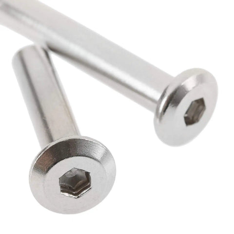 Close-up of 10 Pack Inline Skate Axle Screws Set For Wheel Bearings, 0.24 Inch Diameter, 6mm OD, showing hex socket detail.