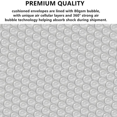 Close-up of thick poly bubble texture in Black Bubble Mailers 4x6 Inch Self Seal Padded Envelopes, showcasing shock absorption.
