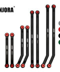 High Clearance Front 4 Link Set For SCX24 Gladiator And Dodge Power Wagon 1/24 RC Crawler Aluminum Black 8 Piece Beefed Up Upgrade Kit Eliminates Axle Wrap Axle Steering Driveshaft Rub By Moving Links Away., black aluminum RC crawler links in 39mm, 50mm, 70mm, and 78mm lengths