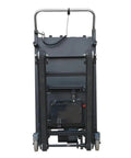 Brute Stair Climbing Hand Truck With Telescoping Handle, 661 Lb Heavy Duty Electric Dolly Cart back view, features rubber tracks and handle.