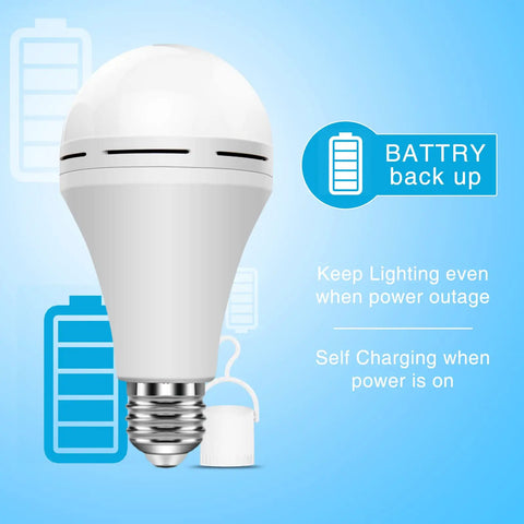 Emergency Rechargeable Light Bulbs With Battery Backup For Power Outages Stay Lit During Blackouts 15W 80W Equivalent