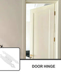 Premium White Metal H Shape Cabinet Door Hinges For Interior Cabinets And Furniture Doors With 89x37x1.2mm Flush Mount Corner Hinge Replacement Hardware For Smooth Silent Operation No Squeak shown on a door