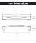 Diagram of 5-1/16 Inch Center To Center Cabinet Pull In Matte Black Finish Modern Arc Handle With dimensions