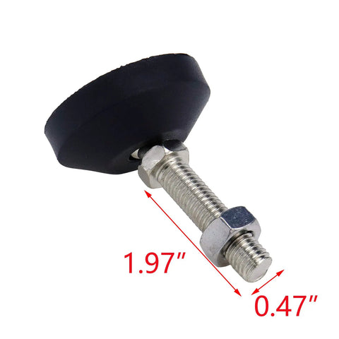 Heavy Lifter Adjustable Furniture Glides Non Slip Swivel leveling foot with rubber cushion and metal bolt, 1.97 inches.