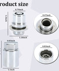M12 X 1.5 Wheel Lock Lug Nut Set With Key showing dimensions and measurements; silver rugged steel construction for tire security.