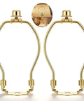 Rock Solid 2 Pack Short Lamp Harp 6 Inch Antique Gold Shade Bracket for easy lamp shade attachment.