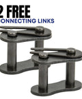 Pair of connecting links for Built Tough ANSI 40 Roller Chain, 10 Feet With Two Connecting Links For Go Karts and Industrial Machinery