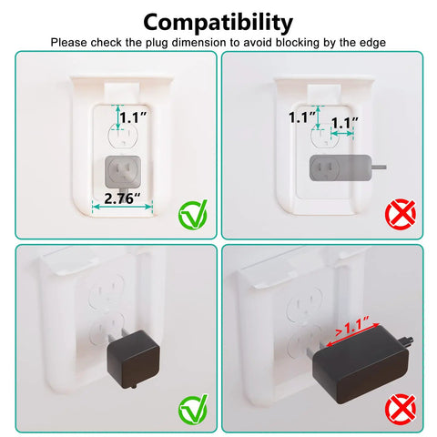 Outlet Shelf Wall Organizer For Bathrooms And Smart Homes, Space Saving Wall Mount With Cord Management, compatibility guide.