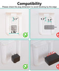 Outlet Shelf Wall Holder 2 Pack For Duplex Outlets Space Saving Bath And Kitchen Organizer No Fuss Install dimensions illustration