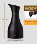 Double Walled Vacuum Glass Carafe Keeps Tea, Coffee, And Water Hot Or Cold For 24 Hours with sleek black design, 11.73 inches tall.