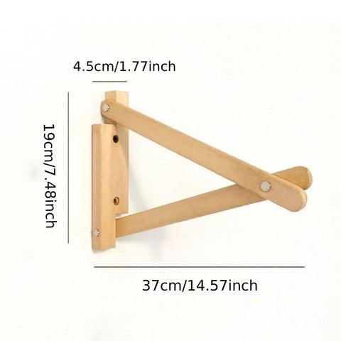 Built Tough Wooden Shelf Bracket Wall Mount For Heavy Duty Support, Space Saving Shelf Holder, 37 cm dimensions shown.