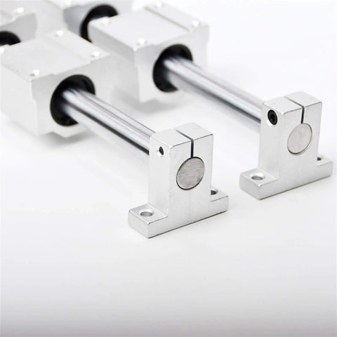 Smooth Professional Linear Rail Slide Support For Optical Guide Shaft With High Precision Bearing Slip Motor showing a detailed view of the metal components.