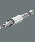 Pozidriv Mini-Check PZ Sheet Metal Bit Set With Universal Bit Holder, Nine Bits In Compact Case, Close-Up of Bit and Holder