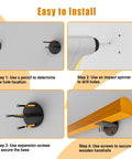Installation guide for Indoor Stair Wood Handrail Kit 2ft Non Slip Pine Railing showing each step clearly.