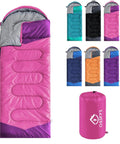 All Season Camping Sleeping Bag for Adults and Kids, Lightweight and Waterproof, array of colors, 10 to 20 Degrees Celsius