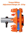 Heavy Duty PTO Slip Clutch For Tractors With 1 3/8 Inch Spline Shaft and adjustable spring tension for 900nm torque.