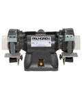 No Frills Heavy Duty Workhorse 8 Inch Bench Grinder Running Three Phase Motor And Onboard Dust Collector includes stone tools.