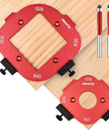 Router Corner Radius Template Kit With Aluminum Alloy Radius Jig, CNC Machined For Woodworking, 8 Radius Sizes From R10 To R50, Includes Two Trim Bits, Works With Router Table.