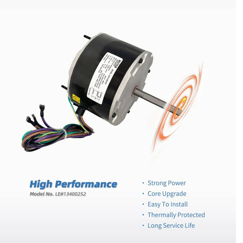 Heavy Duty 1/6 HP Condenser Fan Motor Replacement 1075 RPM 208-230V With 5 MFD Capacitor Includes 5MFD Cap Fits Genteq Emerson GE AOSmith