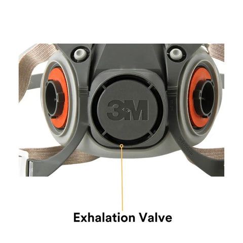 NIOSH Approved Half Facepiece Respirator 6300 With Four Point Harness, Reusable Comfort Fit For Painting, Sanding And Cleaning, Bayonet Connections, Dual Airline Supplied Air Compatible, Pro Grade Protection For Any Worksite, Easy To Use